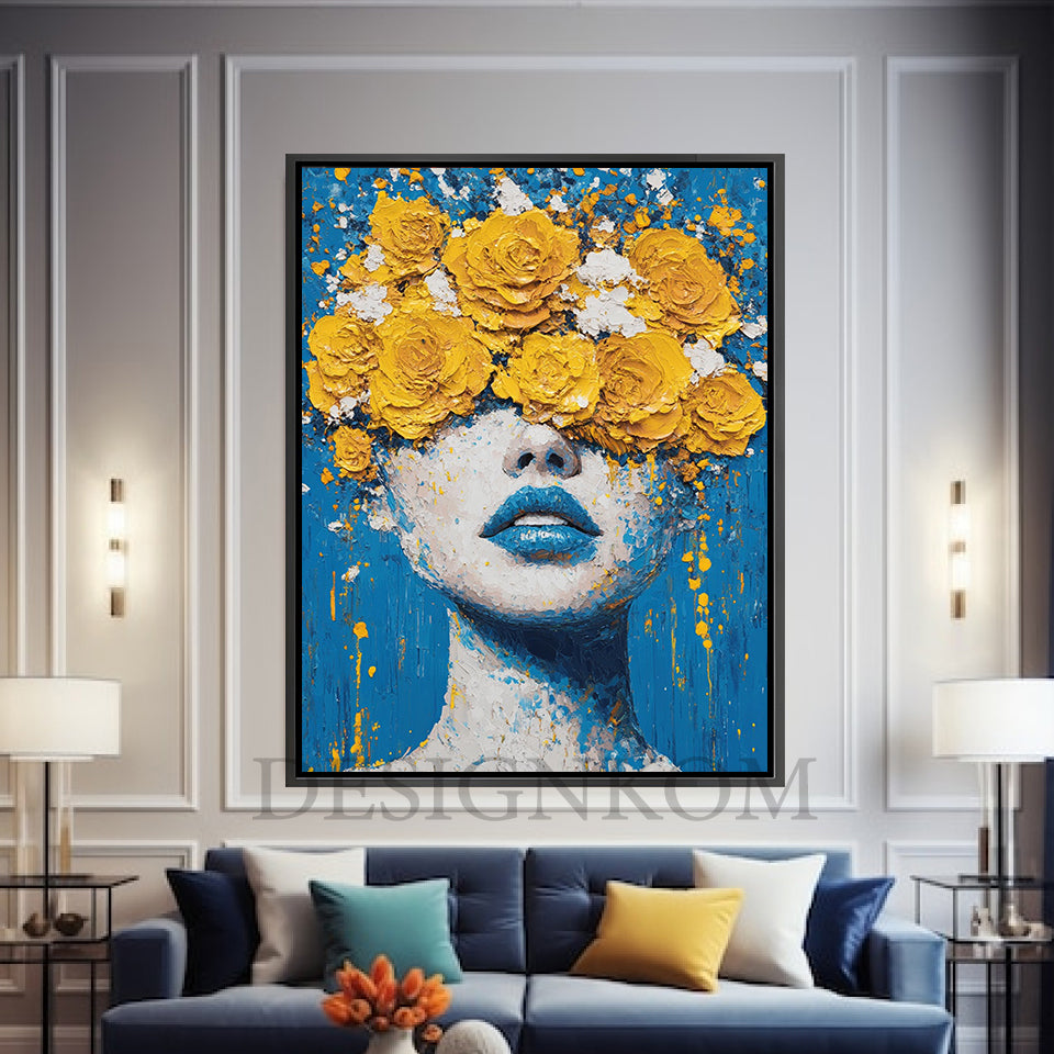 woman  yellow flowers