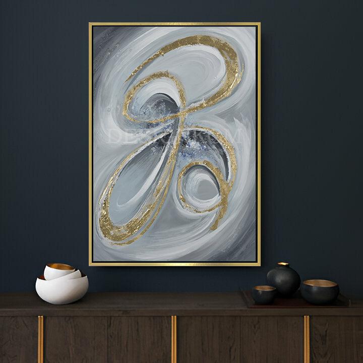 gold swirling in grey