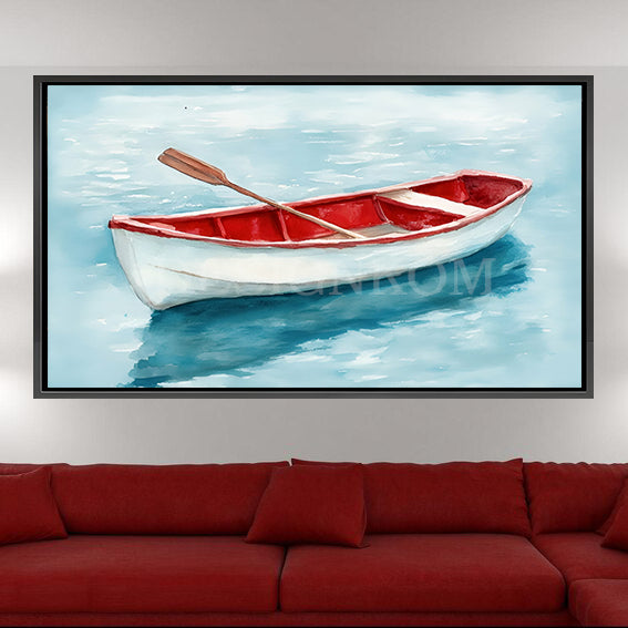 red boat on the water