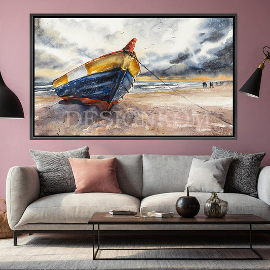 beach watercolor seascape
