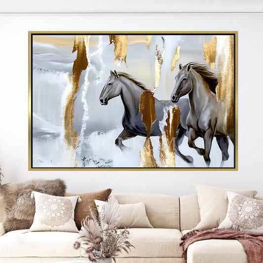 horses walking together