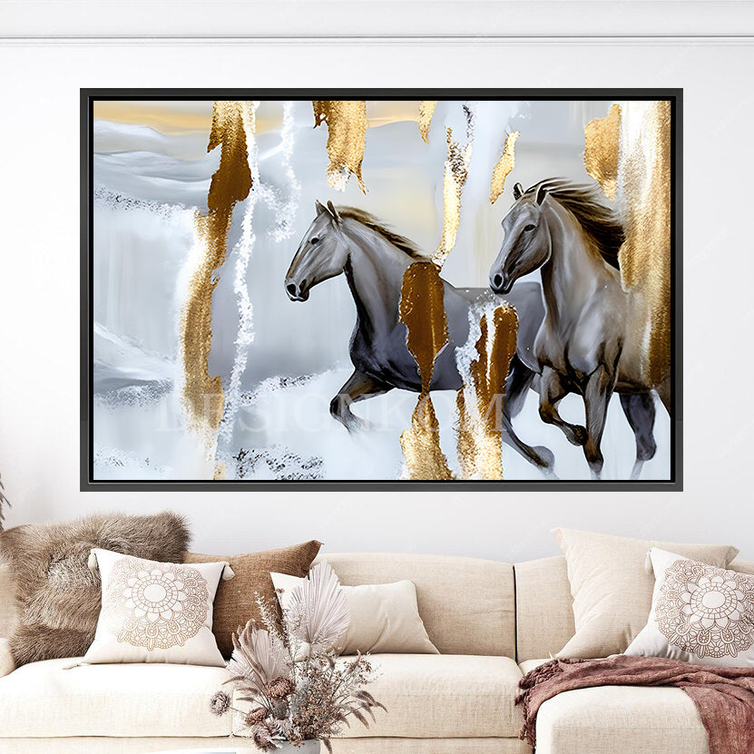 horses walking together