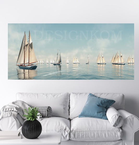 sailboats calm sea