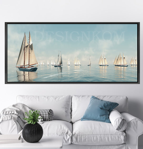 sailboats calm sea