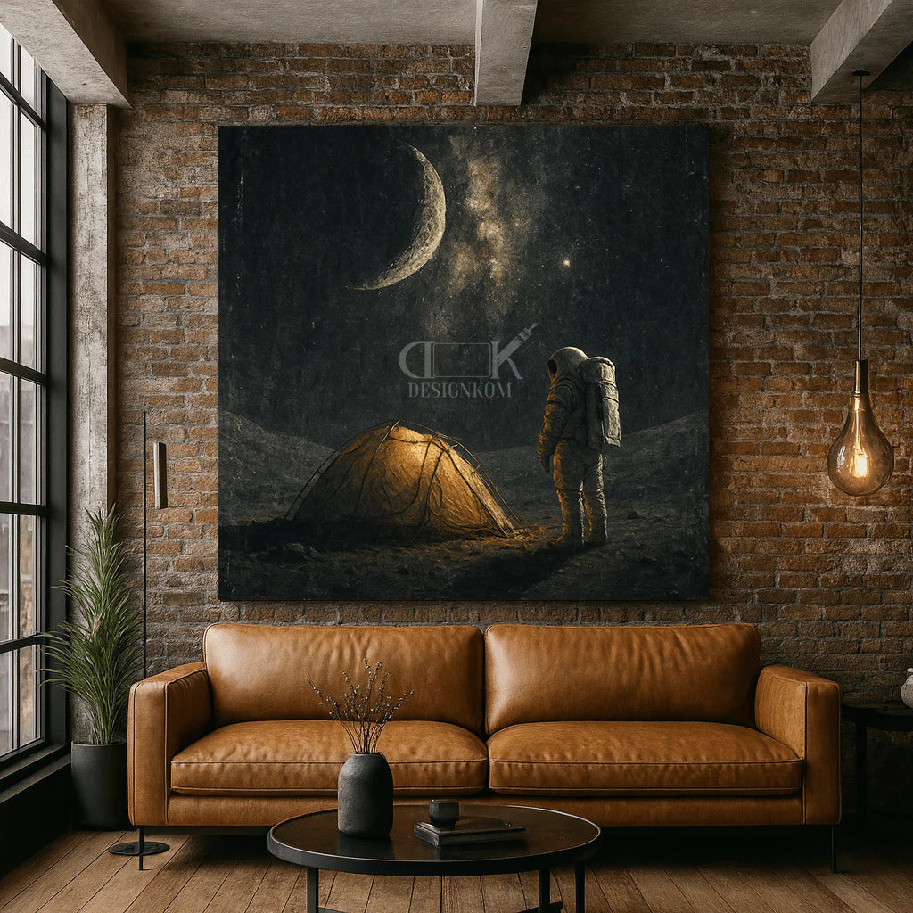 astronaut camping moon