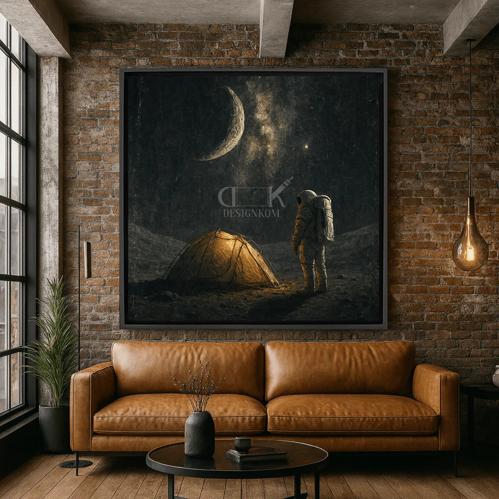 astronaut camping moon