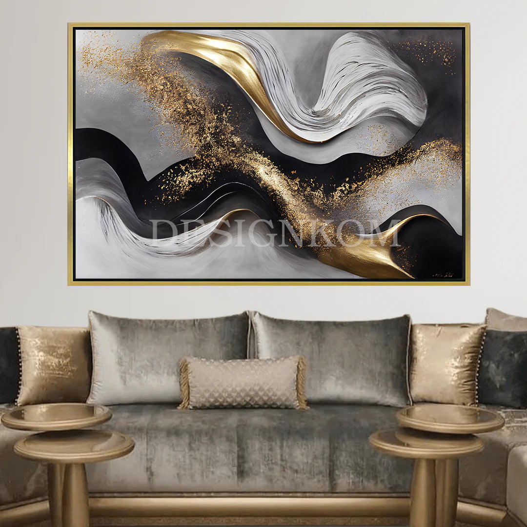 abstraction luxe noir et or