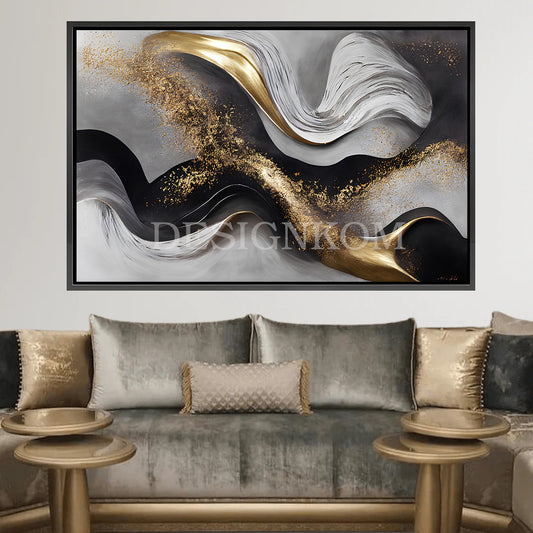abstraction luxe noir et or