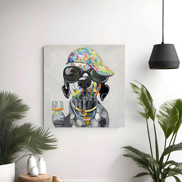 Stylish Dog with Glasses