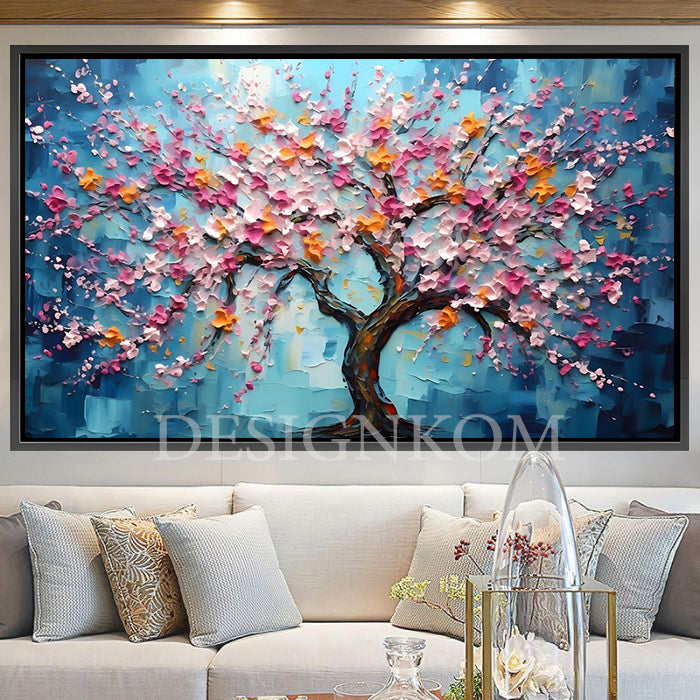 multi-colored flowering tree