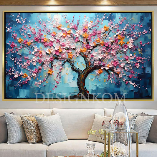 multi-colored flowering tree