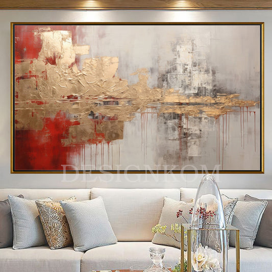 textured with red and gold reliefs