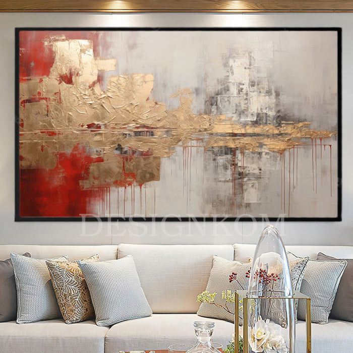 textured with red and gold reliefs